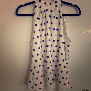 Sleeveless Polka Dot Blouse